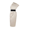 Secondhand 6267 Draped Layer One Shoulder Dress with Belt - '00s