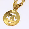 Chanel CC Open Heart Pendant Necklace Metal