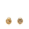 Chanel CC Gold Plated Round Clip On Earrings Secondhand