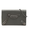 Balenciaga Goatskin Motocross Metallic Edge Wallet on Chain Secondhand