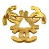 Chanel Gold Plated Triple CC Pin Brooch Secondhand