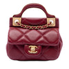 Chanel Quilted Calfskin Lady Card Holder with Chain Top Handle Bag Secondhand