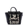 Celine Mini Canvas Leopard Print and Calfskin Luggage Tote Secondhand