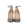 Secondhand Valentino Tango Silver Block Heel Pumps - '10s