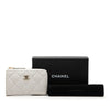 Chanel CC Quilted Caviar Zip Around Card Holder Secondhand