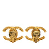 Chanel CC Gold Plated Textured Clip On Earrings Secondhand