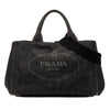 Secondhand Prada Small Denim Canapa Logo Satchel