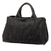 Secondhand Prada Small Denim Canapa Logo Satchel