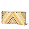 Valentino Leather Native Couture 1975 Print Rockstud Zip Around Wallet Secondhand