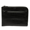 Saint Laurent Croc Embossed Leather Clutch Secondhand