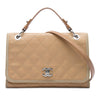 Chanel CC Bicolor Quilted Caviar and Grosgrain Top Handle Flap Secondhand