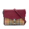 Secondhand Burberry Small Leather and House Check Canvas Derby Macken Crossbody