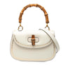 Secondhand Gucci Calfskin Frame Print Bamboo Web Top Handle Bag