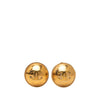 Chanel CC Gold Plated Button Clip on Earrings Secondhand