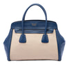 Prada Saffiano Cuir Trimmed Canapa Satchel Secondhand
