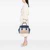 Prada Saffiano Cuir Trimmed Canapa Satchel Secondhand
