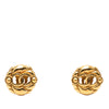 Chanel Gold Plated CC Hollow Round Clip On Earrings Secondhand