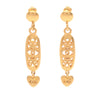 Chanel CC Gold Plated Heart Drop Clip on Earrings Secondhand