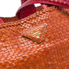 Prada Medium Bicolor Woven Goatskin Madras Shopping Tote Secondhand