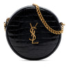Saint Laurent Croc Embossed Patent Round Vinyle Camera Bag Secondhand