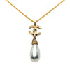 Chanel CC Gold Plated Faux Pearl Teardrop Pendant Necklace Secondhand