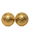Chanel CC Gold Plated Round Clip On Earrings Secondhand