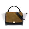 Secondhand Celine Medium Tricolor Calfskin and Suede Trapeze Satchel