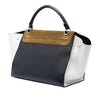 Secondhand Celine Medium Tricolor Calfskin and Suede Trapeze Satchel