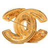 Chanel CC Gold Plated Quilted Brooch Secondhand