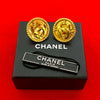 Secondhand Chanel CC Gold Plated Button Clip On Earrings