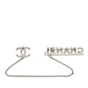 Chanel CC Brass Strass Pin Brooch with Chain Secondhand