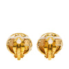 Chanel CC Gold Plated Round Clip On Earrings Secondhand