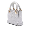 Secondhand Dior Mini Metallic Grained Calfskin Cannage Lady Dior