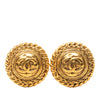 Chanel CC Gold Plated Round Clip On Earrings Secondhand
