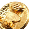 Chanel CC Gold Plated Round Clip on Earrings Secondhand