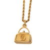 Secondhand Dior Gold Plated CD Logo Bag Pendant Necklace