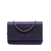 Chanel CC Metallic Crackling Lizard Printed Leather Wallet on Chain Secondhand
