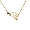 Dior Gold Plated Cursive Logo Pendant Necklace Secondhand