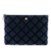 Chanel Large Quilted Velvet O Case Clutch Secondhand