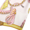Secondhand Hermès “Frontaux Et Cocardes” Pink & Ivory Silk Carré 90 Scarf By Caty Latham - '00s