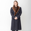 Secondhand Hermès Double Breasted Overcoat with Fur - '90s