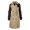 Secondhand Antonio Croce Leather Sleeve Trench Coat - '10s