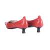 second hand Luciano Padovan Red Leather Pointed-Toe Kitten Heel Pumps