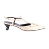 Secondhand Prada Fall/Winter 2000 Ivory Leather Pointed-Toe Slingback Pumps - '00s
