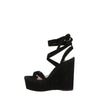 Gianvito Rossi Black Suede Wedges - 2010s Second hand
