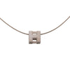 Hermès Palladium Plated Enamel Cage dH Cube Necklace Secondhand
