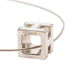 Secondhand Hermès Palladium Plated Enamel Cage dH Cube Necklace