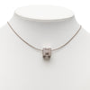 Secondhand Hermès Palladium Plated Enamel Cage dH Cube Necklace