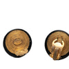 Secondhand Chanel CC Resin and Gold Plated Button Clip On Earrings
