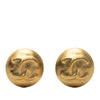 Chanel CC Gold Plated Round Clip on Earrings Secondhand